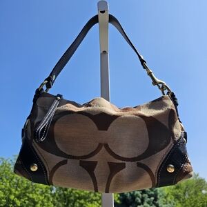 COACH Carly Signature Baguette Y2K Shoulder Handbag